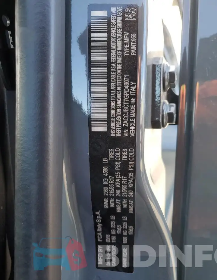 ZACCJBCT7GPD48071 Photo# 12