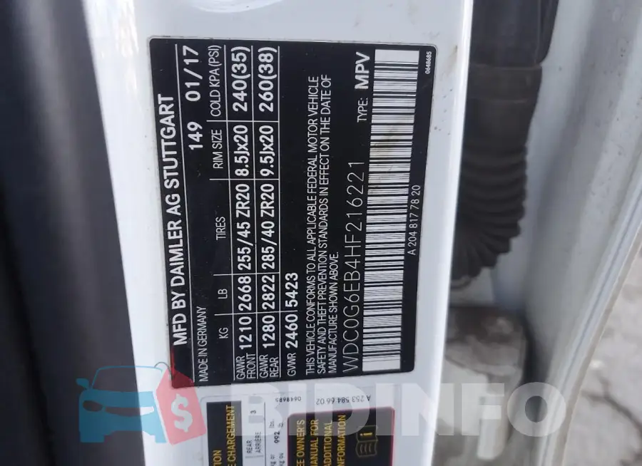 WDC0G6EB4HF216221 Photo# 12
