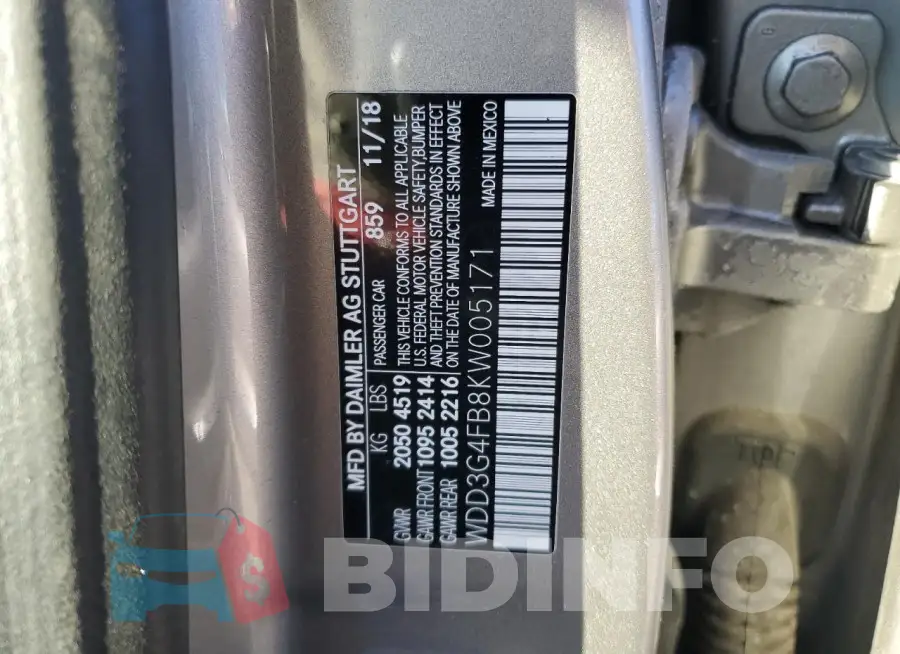 WDD3G4FB8KW005171 Photo# 12