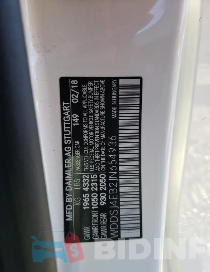 WDDSJ4EB2JN654936 Photo# 12