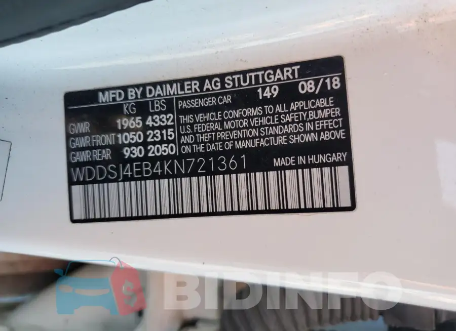 WDDSJ4EB4KN721361 Photo# 12