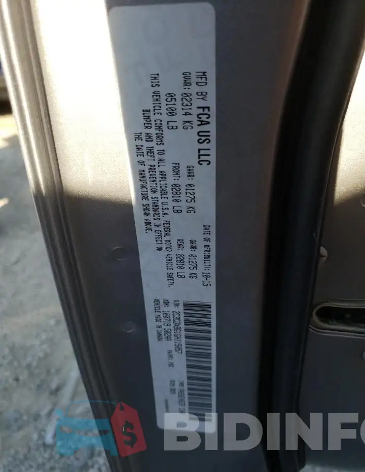 2C3CDXBG1GH115057 Photo# 13