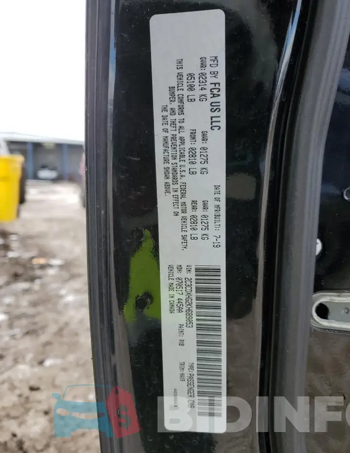 2C3CDXHG2KH689053 Photo# 13
