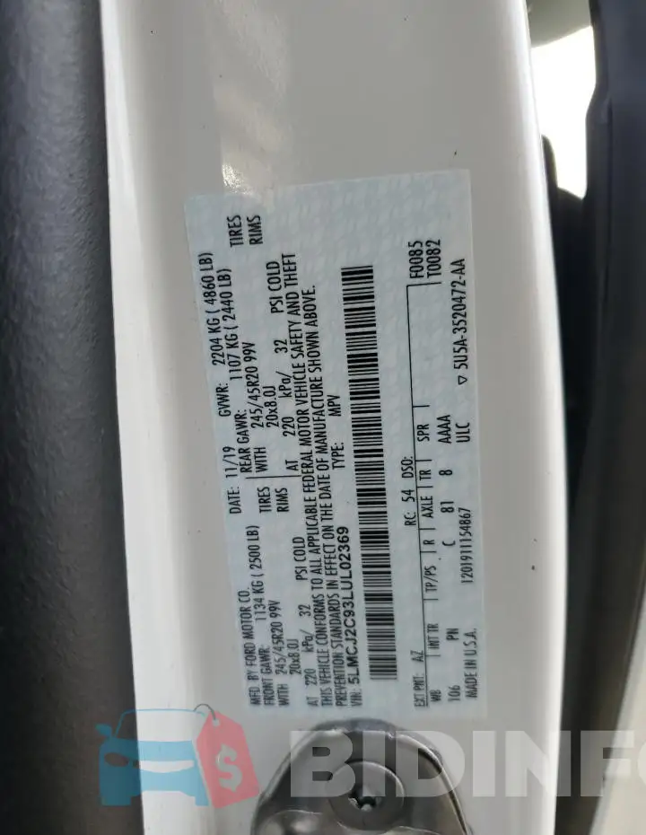 5LMCJ2C93LUL02369 Photo# 13