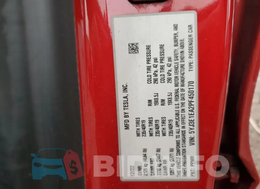 5YJ3E1EA2PF450170 Photo# 12
