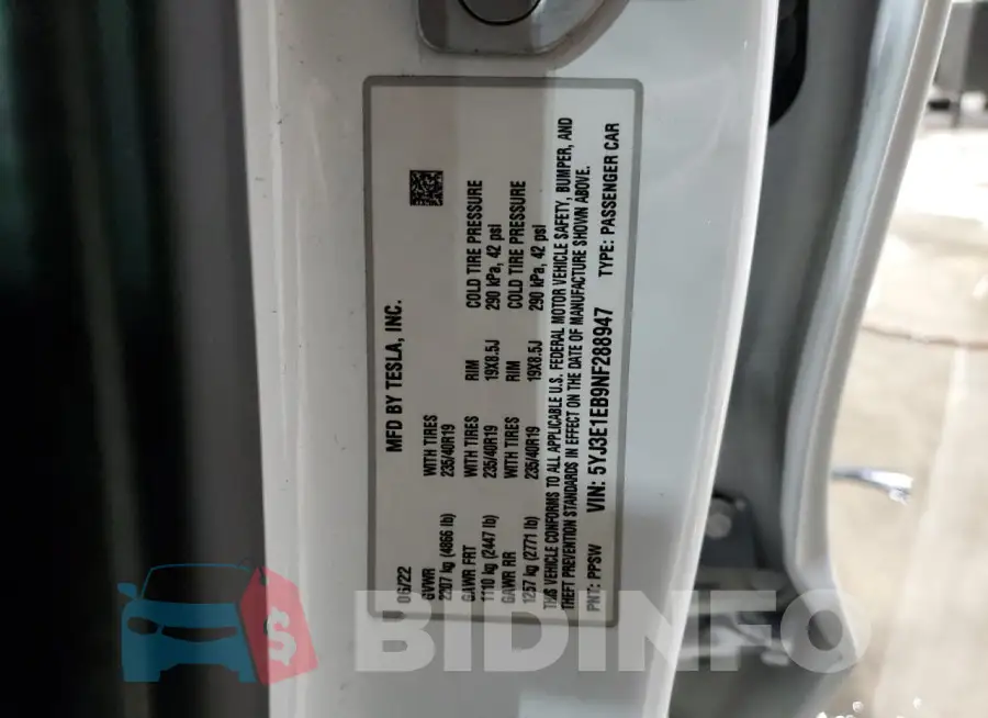 5YJ3E1EB9NF288947 Photo# 12