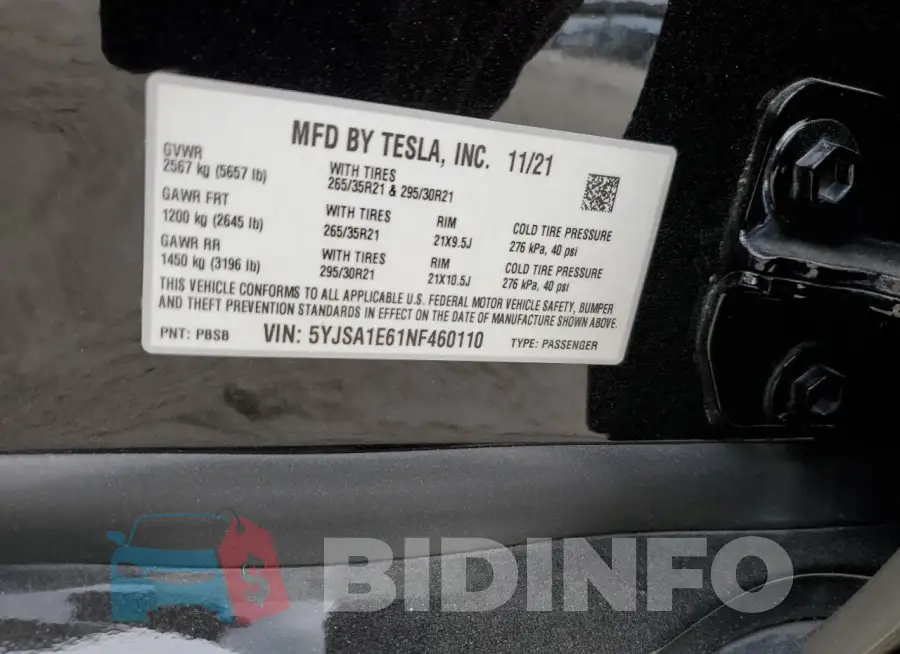 5YJSA1E61NF460110 Photo# 12