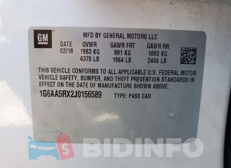 1G6AA5RX2J0156589 Photo# 13