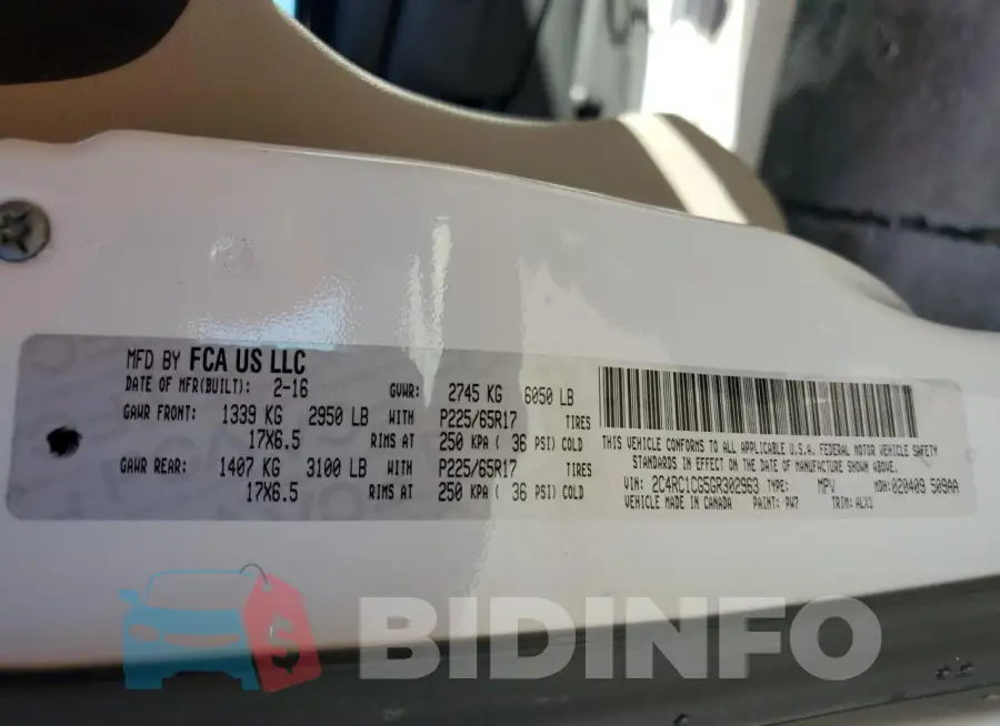 2C4RC1CG5GR302963 Photo# 13