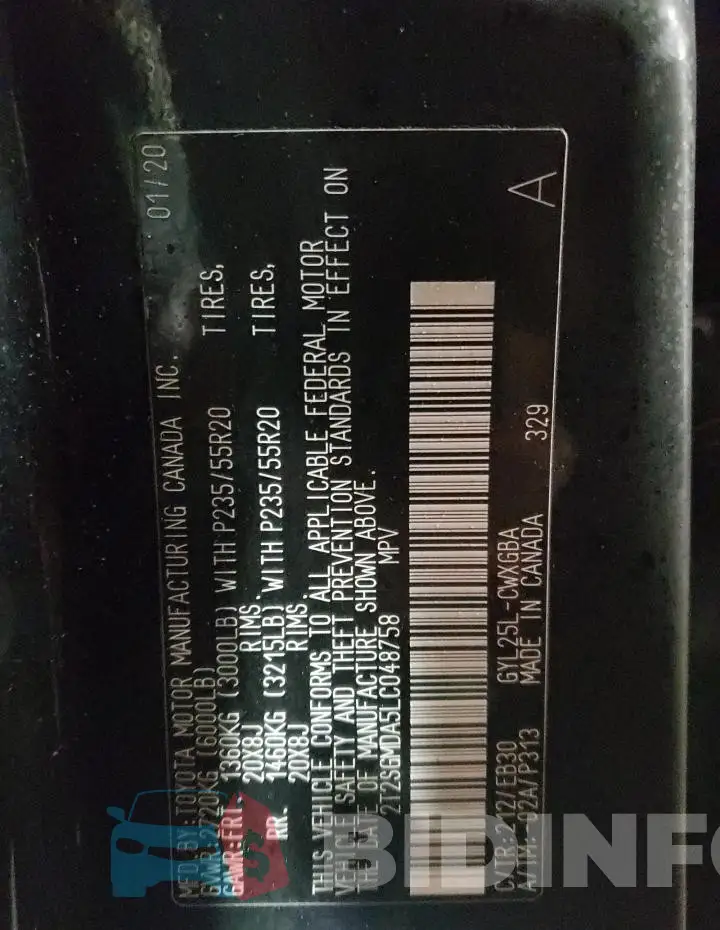 2T2SGMDA5LC048758 Photo# 13