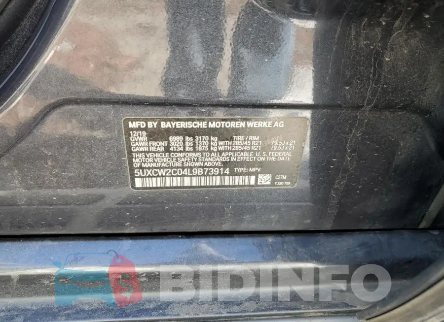 5UXCW2C04L9B73914 Photo# 13