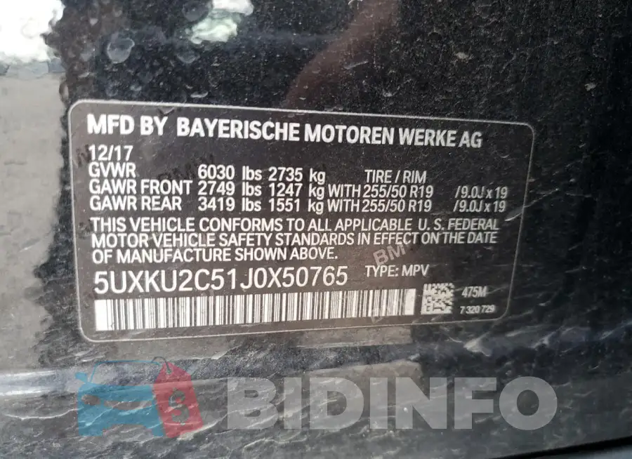 5UXKU2C51J0X50765 Photo# 14