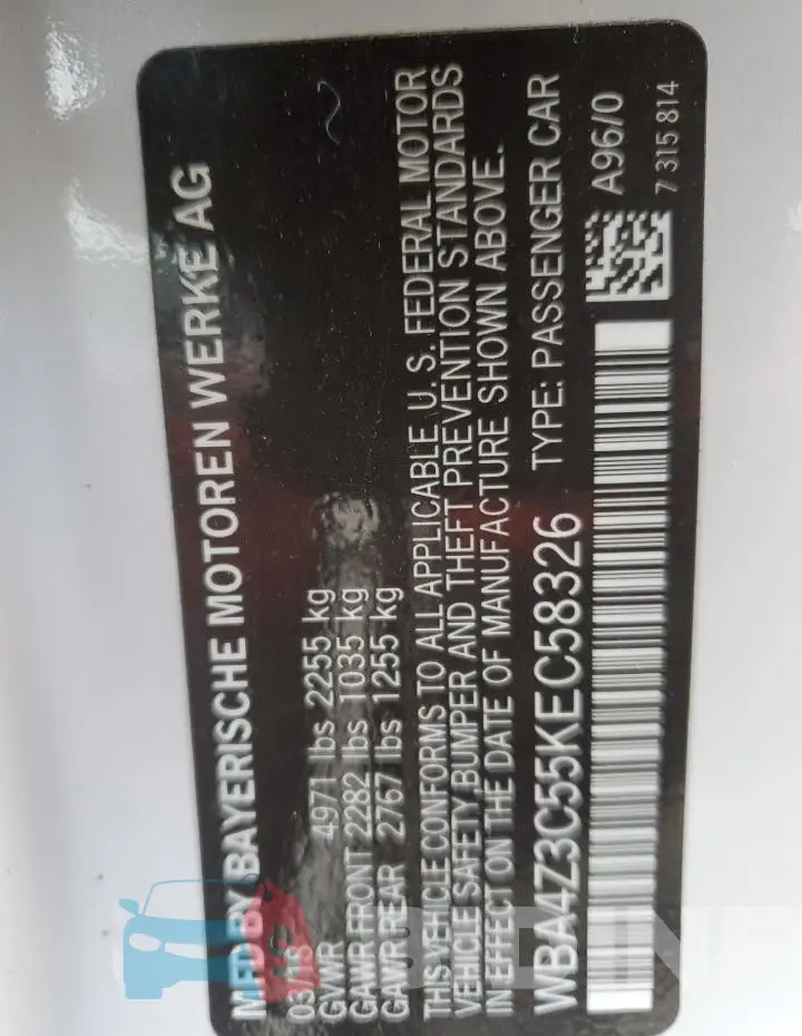 WBA4Z3C55KEC58326 Photo# 12