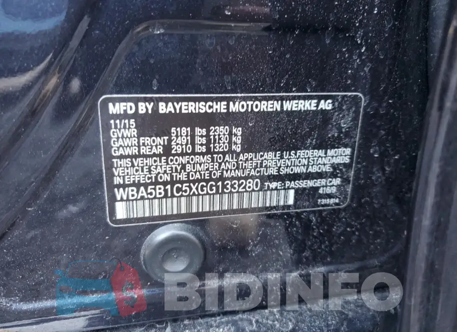 WBA5B1C5XGG133280 Photo# 12