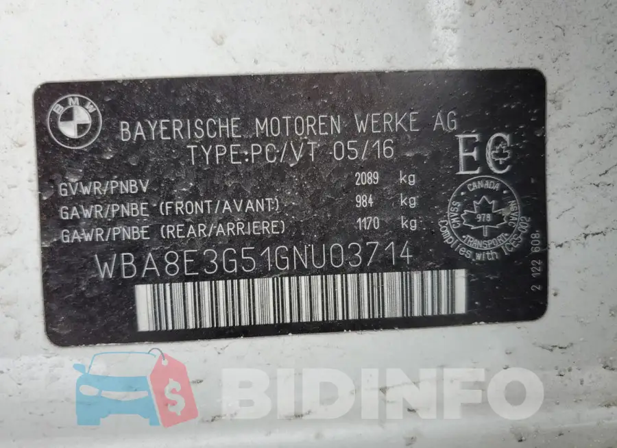WBA8E3G51GNU03714 Photo# 12