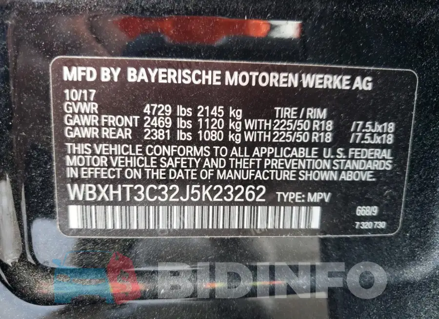 WBXHT3C32J5K23262 Photo# 13