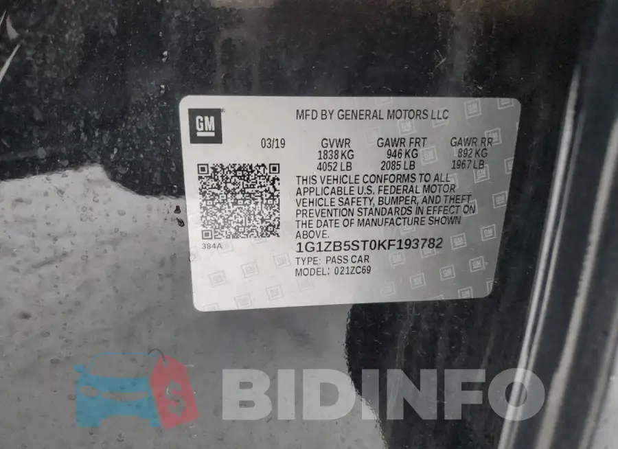 1G1ZB5ST0KF193782 Photo# 12