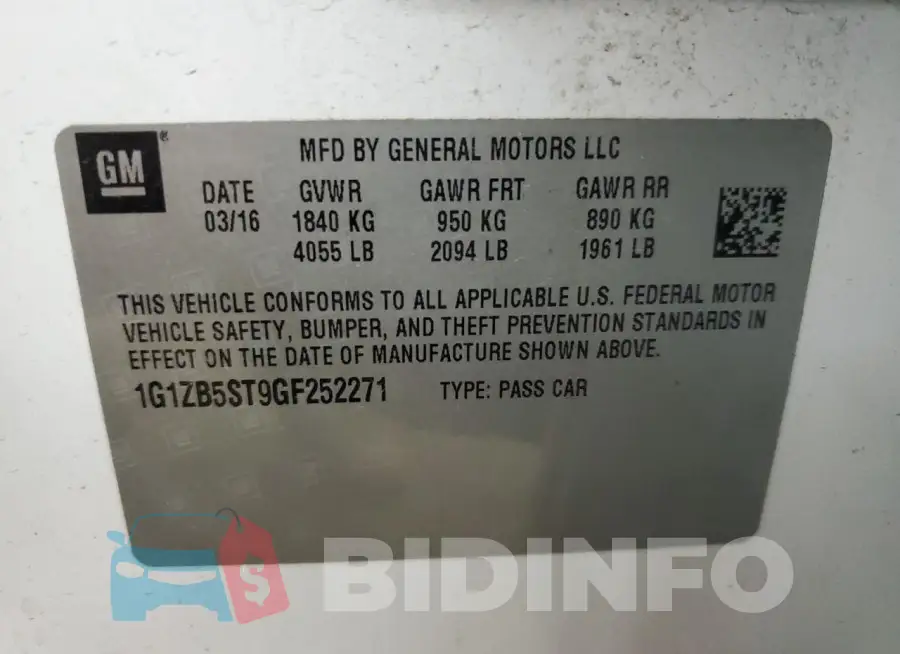 1G1ZB5ST9GF252271 Photo# 12