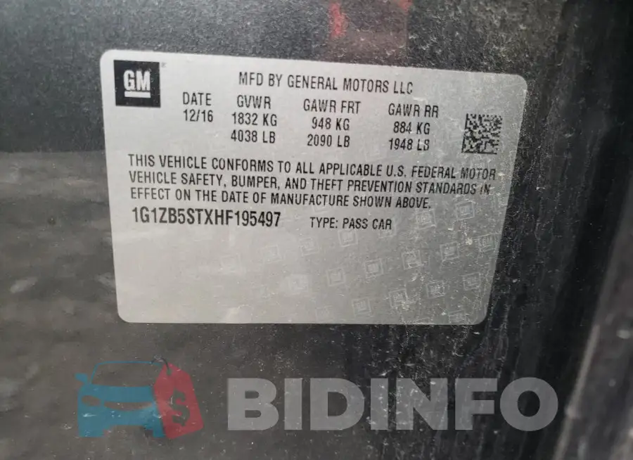 1G1ZB5STXHF195497 Photo# 12