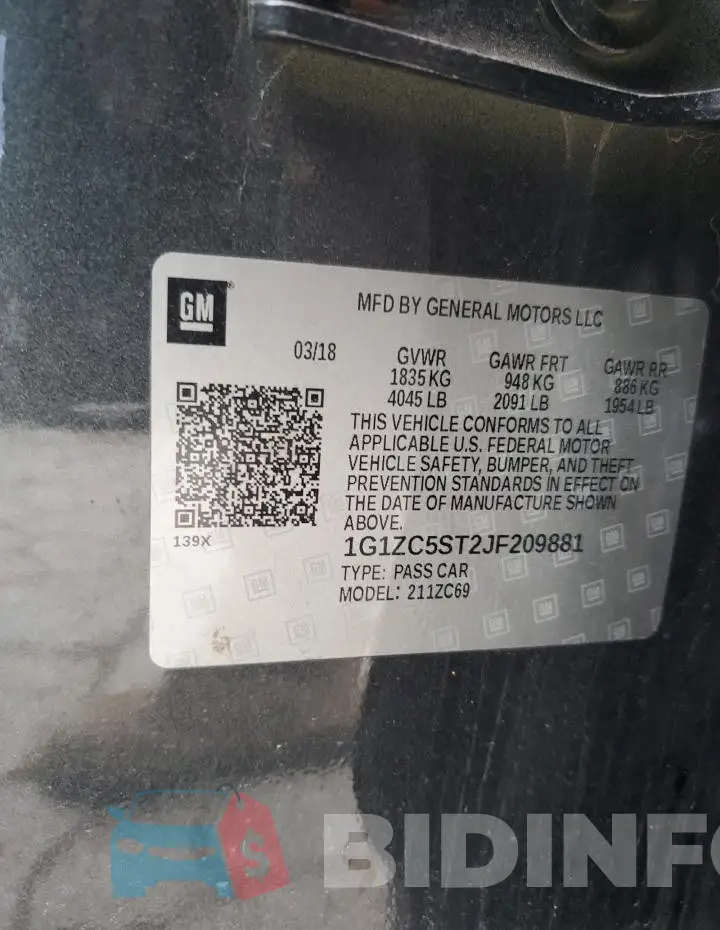 1G1ZC5ST2JF209881 Photo# 12