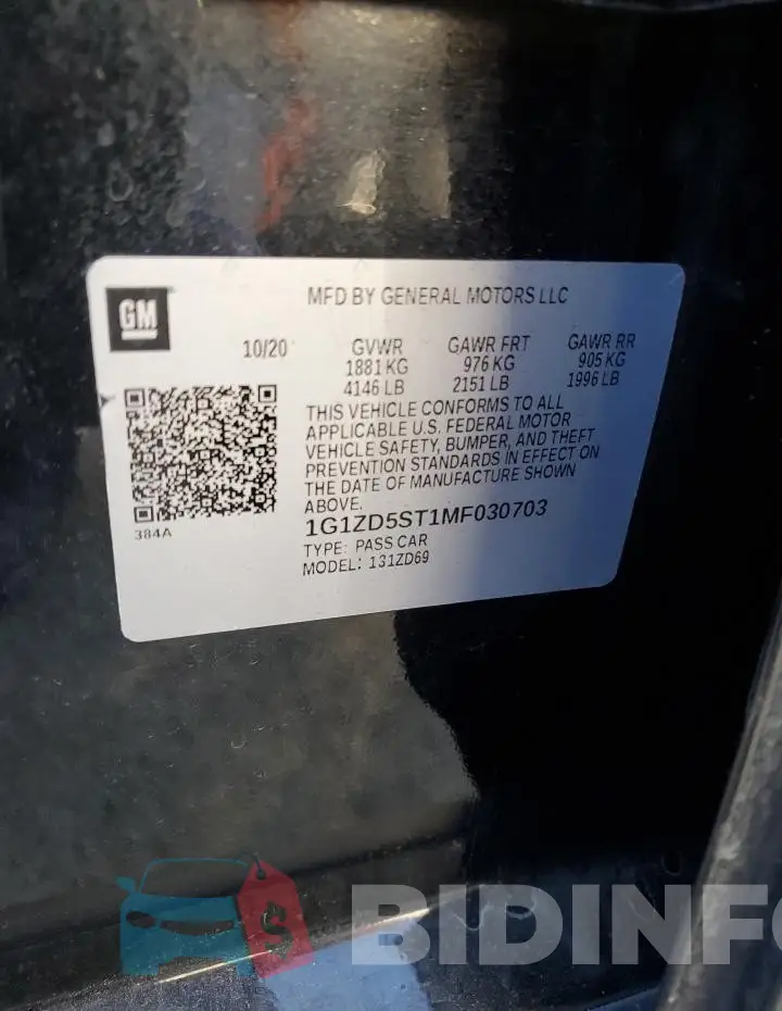 1G1ZD5ST1MF030703 Photo# 12
