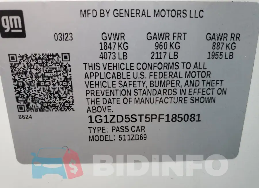 1G1ZD5ST5PF185081 Photo# 12