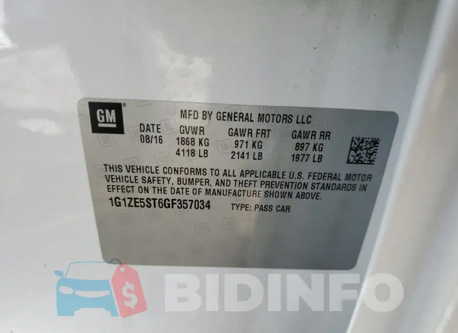 1G1ZE5ST6GF357034 Photo# 12