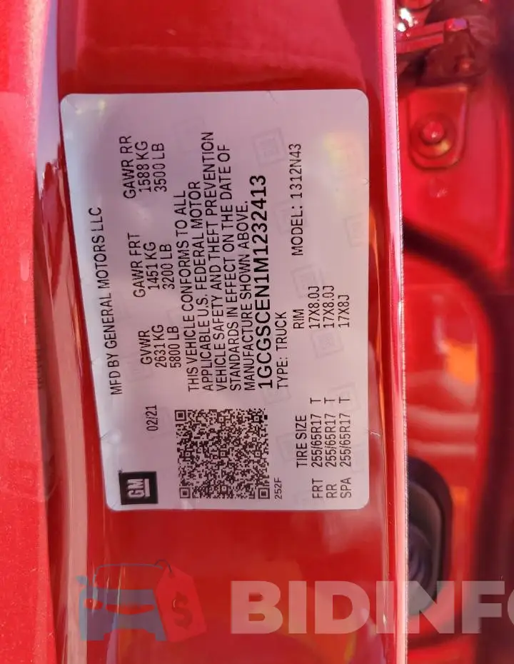 1GCGSCEN1M1232413 Photo# 13