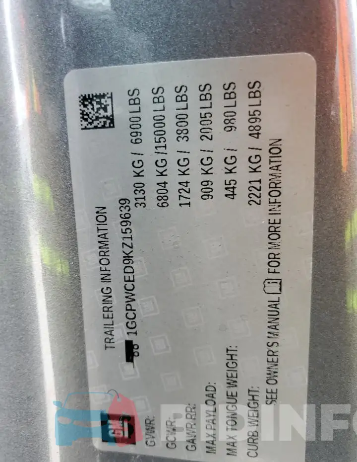 1GCPWCED9KZ159639 Photo# 12