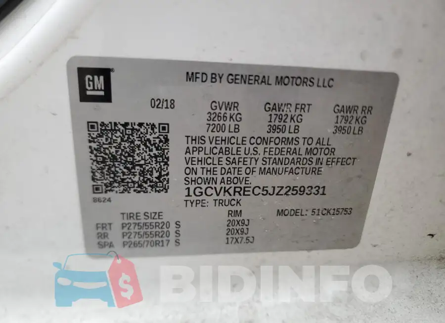 1GCVKREC5JZ259331 Photo# 13