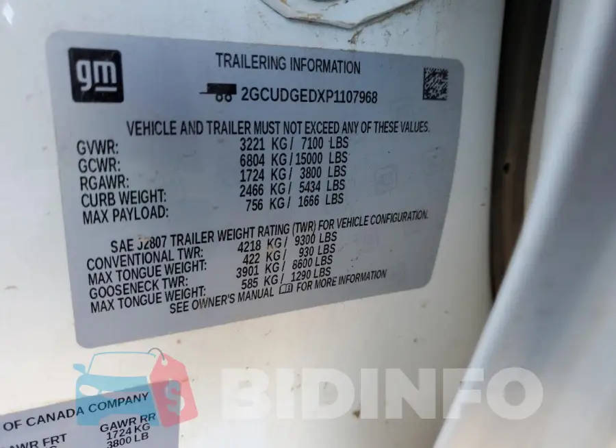 2GCUDGEDXP1107968 Photo# 13