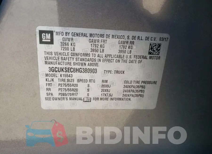 3GCUKSEC8HG380903 Photo# 12