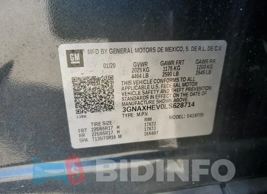 3GNAXHEV0LS628714 Photo# 13