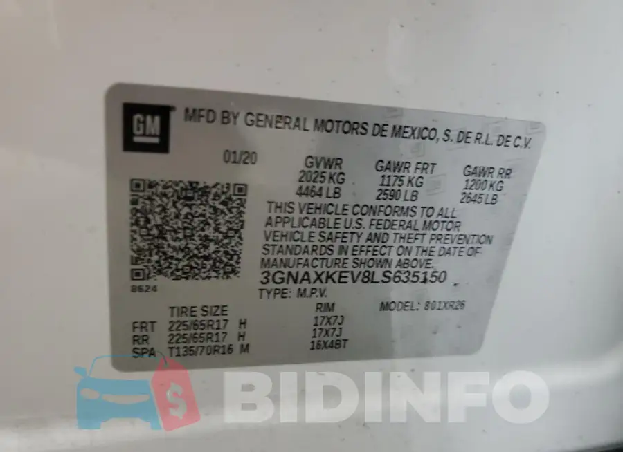 3GNAXKEV8LS635150 Photo# 13