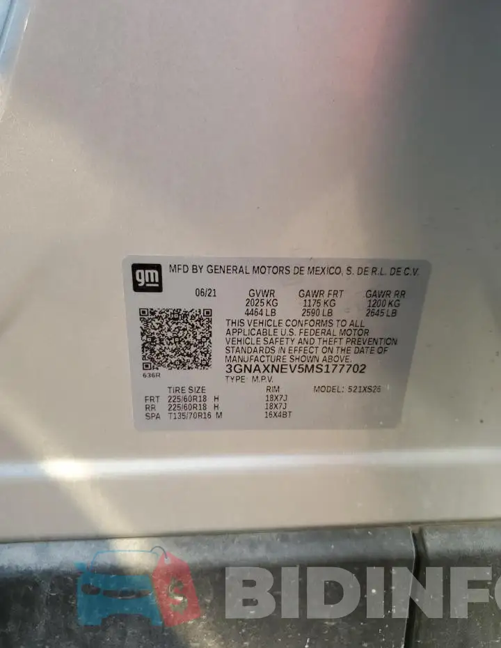 3GNAXNEV5MS177702 Photo# 14