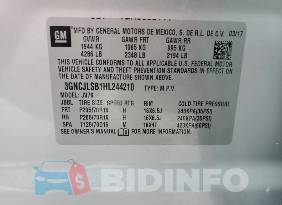 3GNCJLSB1HL244210 Photo# 14