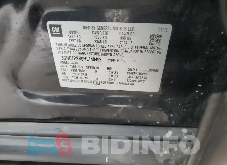 3GNCJPSB0HL140492 Photo# 12