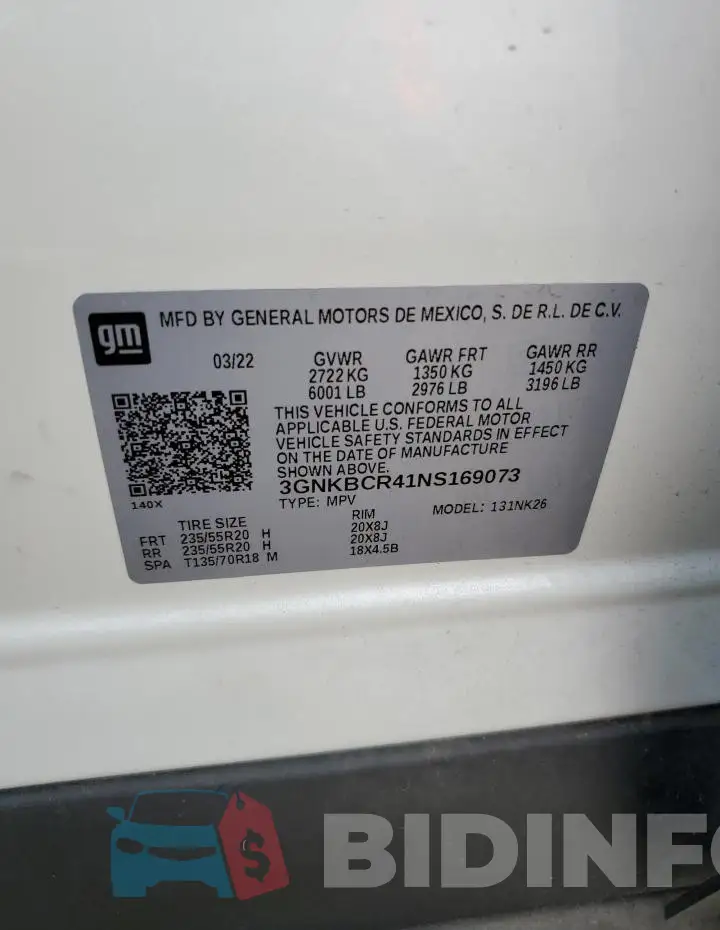 3GNKBCR41NS169073 Photo# 13