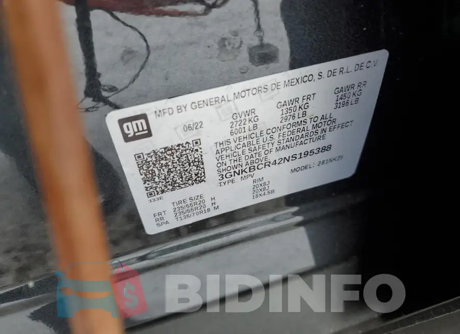 3GNKBCR42NS195388 Photo# 12