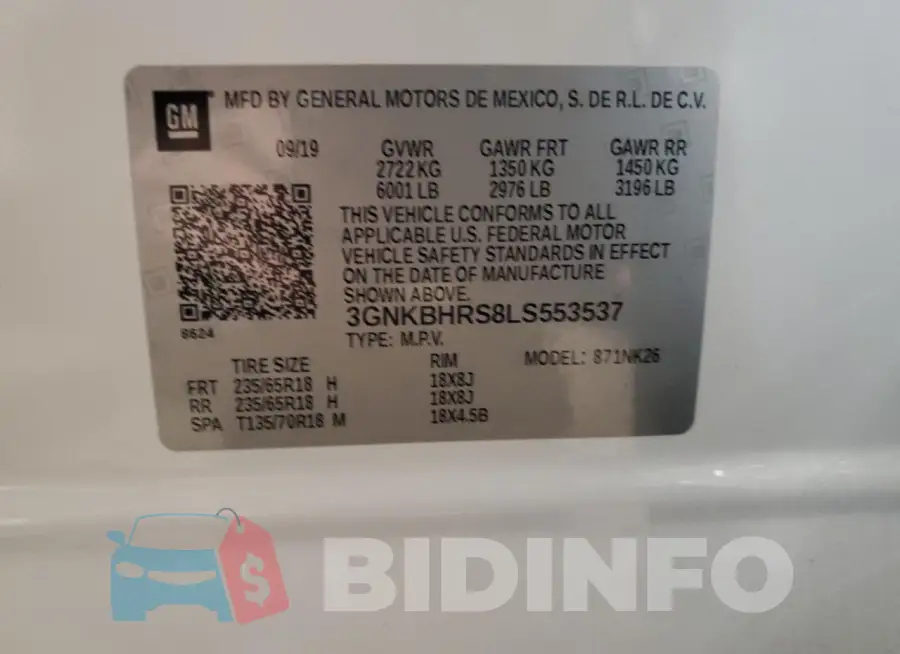 3GNKBHRS8LS553537 Photo# 13