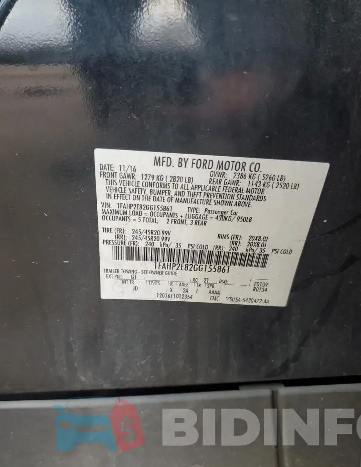 1FAHP2E82GG155861 Photo# 13
