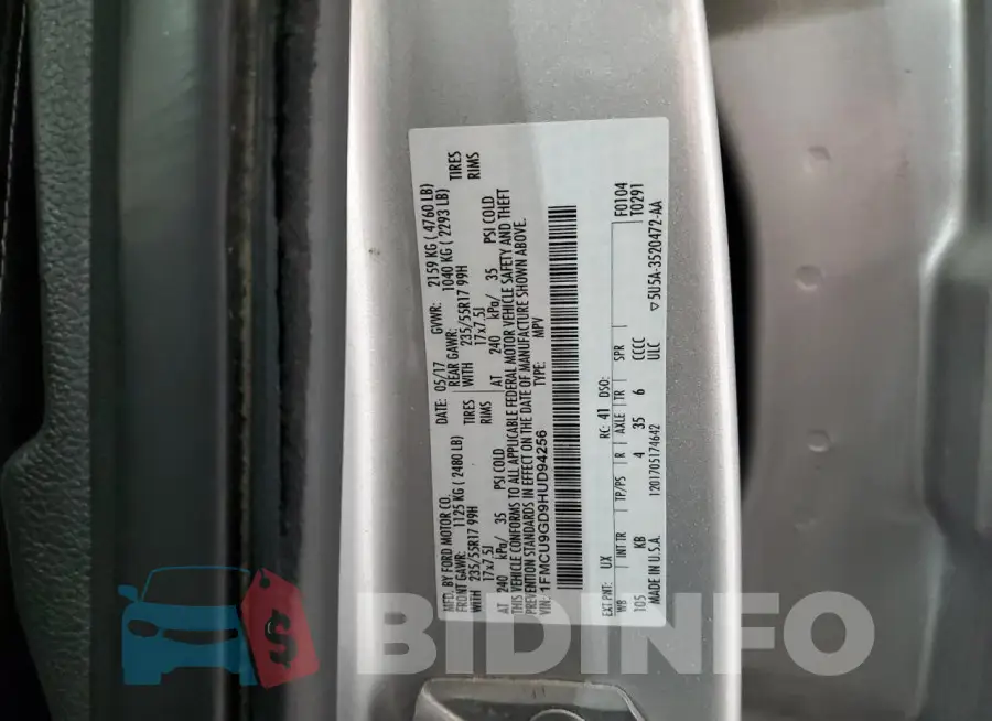 1FMCU9GD9HUD94256 Photo# 14