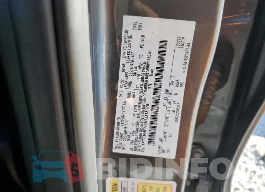 1FTER4FH4NLD13378 Photo# 13