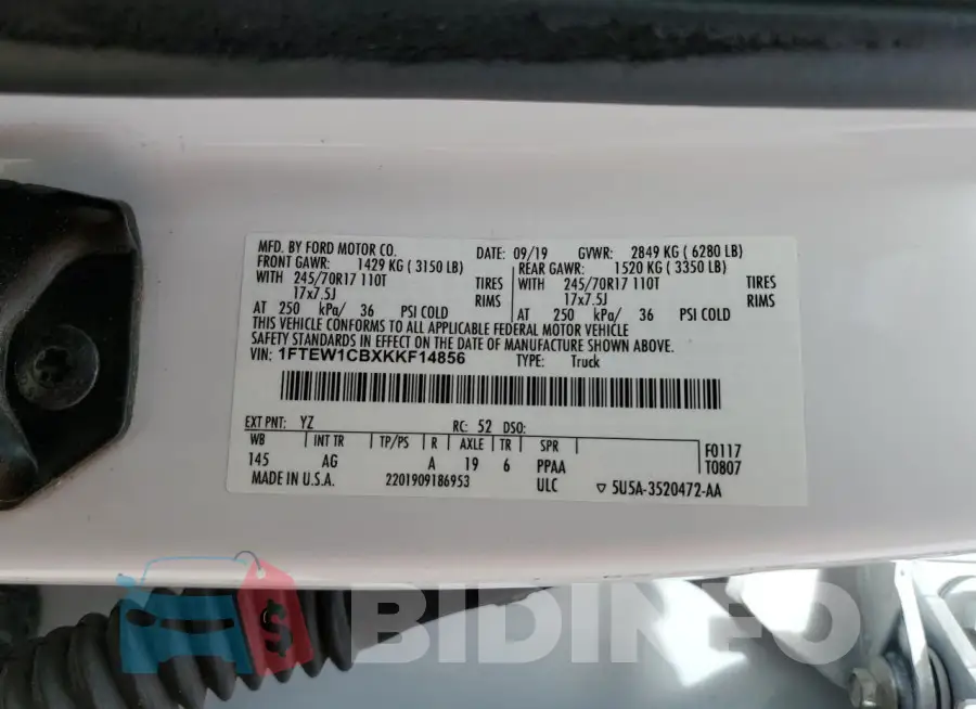 1FTEW1CBXKKF14856 Photo# 12