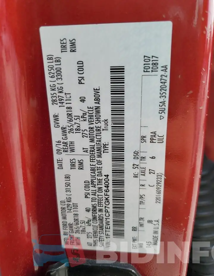 1FTEW1CP7GKF64004 Photo# 13