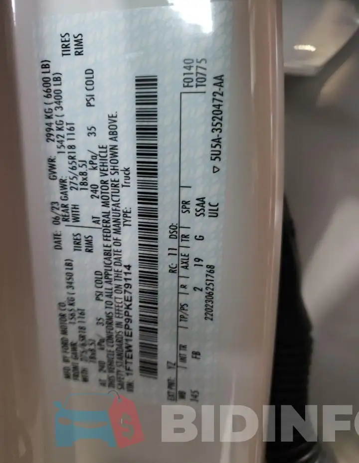 1FTEW1EP9PKE79114 Photo# 12
