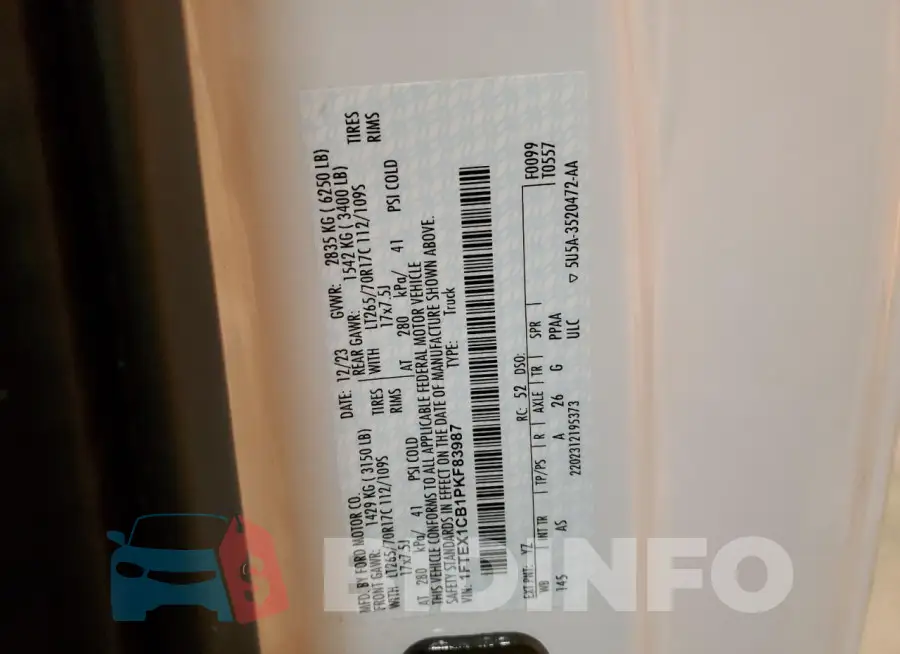 1FTEX1CB1PKF83987 Photo# 13