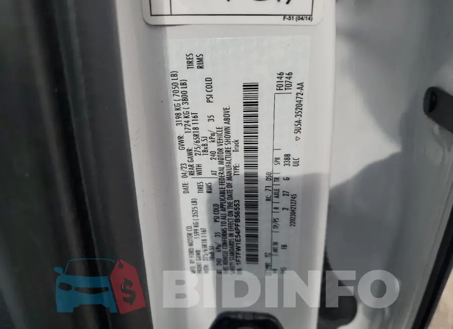 1FTFW1E54PFB56553 Photo# 13