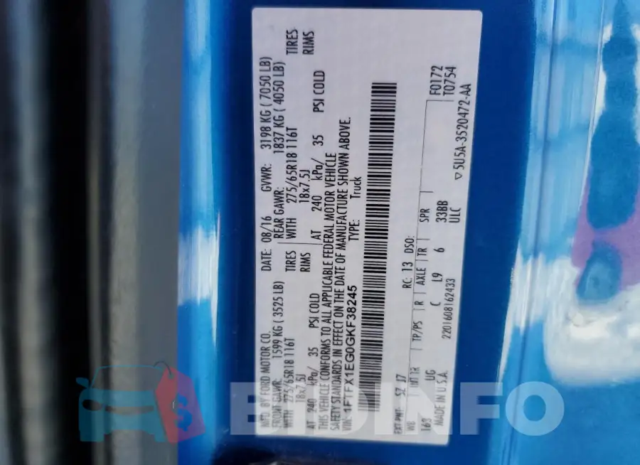 1FTFX1EG0GKF38245 Photo# 12