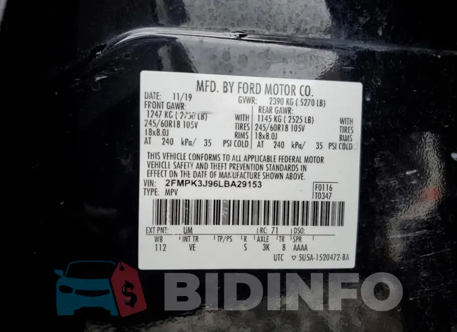 2FMPK3J96LBA29153 Photo# 13